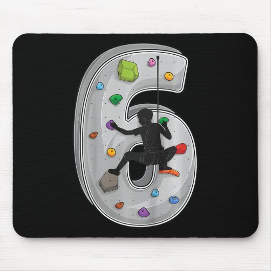 6 Year Old Rock Climbing 6th Birthday Adventures C マウスパッド (正面)