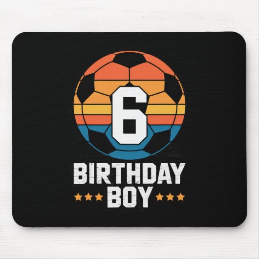 6 Year Old Soccer Player 6th Birthday For Boys マウスパッド (正面)