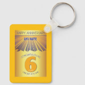 6 Year Sober Anniversary | Golden Ray 12 Step キーホルダー (裏面)