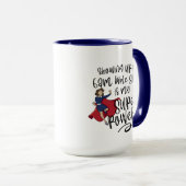 6am SISTER すごい POWER (Light Skin) Navy 2トーン マグカップ (正面右)