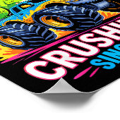 6nd Birthday Monster Truck Dinosaur Since 2020 Raw ポスター (角)