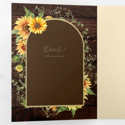 6pg木のひまわり素朴をテーマにした結婚式 プログラム (内部最初)