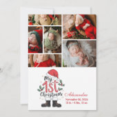 6Photo Cute Santa Baby 1st Christmas シーズンカード (正面)