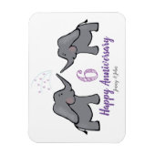 6thアイアン結婚アニバーサリーかわいい象マグネット マグネット (縦)