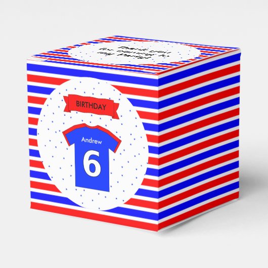 6thバースデーパーティーカスタム文字スポーツ フェイバーボックス (正面サイド)
