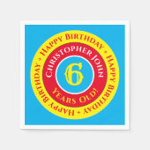6thバースデーパーティー紙ナプキンス スタンダードカクテルナプキン (正面)