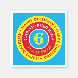 6thバースデーパーティー紙ナプキンス スタンダードカクテルナプキン