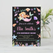 6thピンクアンダーザシーマーメイド誕生日 招待状 (スタンド正面)