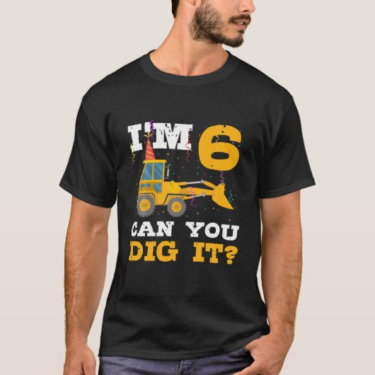 6th誕生日建築トラック恋人6歳 tシャツ (正面)