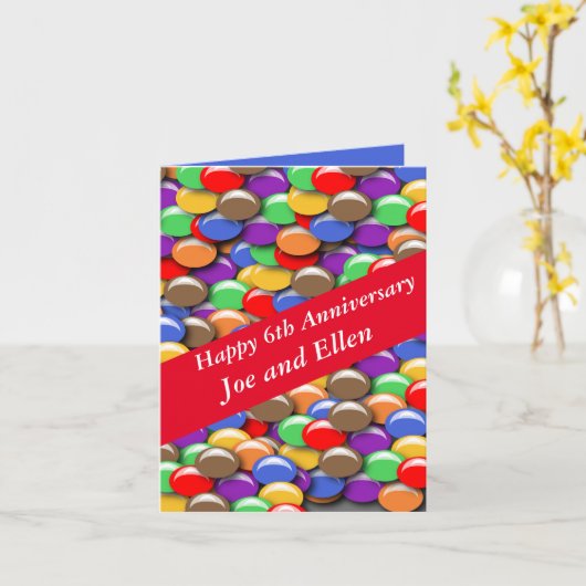 6th 結婚anniversary Candy, カード (黄色い花)