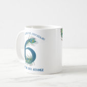 6th Anniversary Peacock Feather Customizable コーヒーマグカップ (正面左)