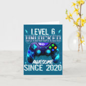 6th Birthday Boy Level 6 Gamer 6 Year Video Game P カード (黄色い花)