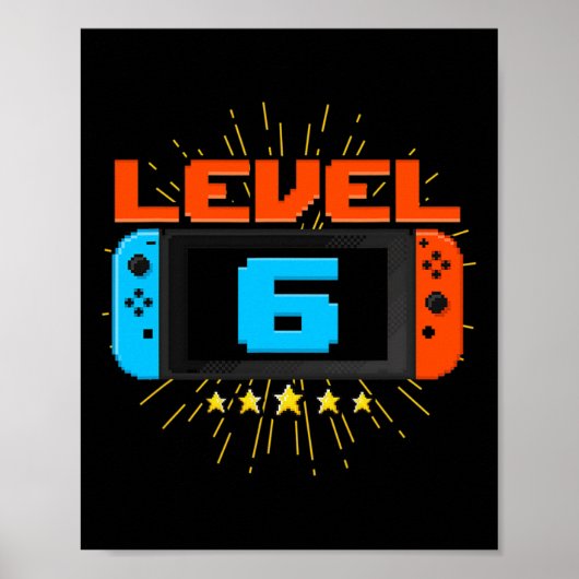 6th Birthday Boy Level 6 Unlocked Video Game 6 Yea ポスター (正面)