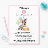 6th Birthday Celebration Zebra Party Invitation 招待状