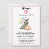 6th Birthday Celebration Zebra Party Invitation 招待状 (正面)