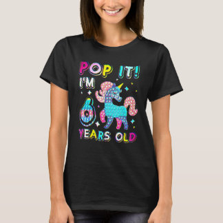 6th Birthday Fidget Toy Pop It Birthday Girl 6 Yea Tシャツ