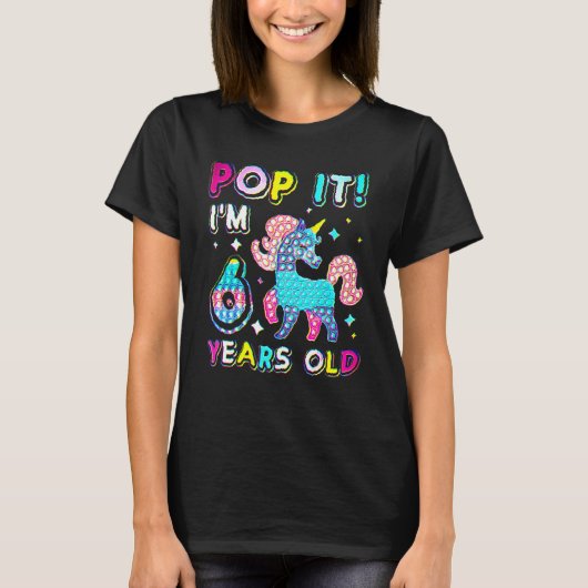 6th Birthday Fidget Toy Pop It Birthday Girl 6 Yea Tシャツ (正面)