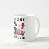 6th Birthday Gift Firefighter Boy Born in 2016 コーヒーマグカップ (正面右)