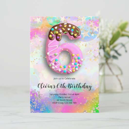 6th Birthday Girls Invitation 招待状 (スタンド正面)