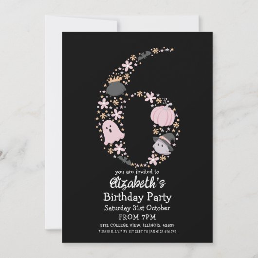 6th Birthday Halloween  招待状 (正面)