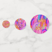 6th Birthday Hot Pink Rainbow Sequin Girl コンフェッティ (裏面)