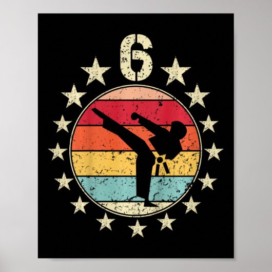 6th Birthday Karate Sixth 6 Year Old Birthday Boy  ポスター (正面)