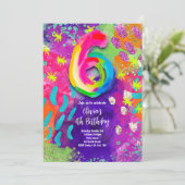 6th Birthday Painting Party 招待状 (スタンド正面)