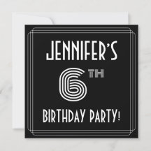 6th Birthday Party:アールデコスタイル(名前をカスタムする付)