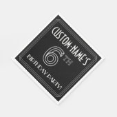 6th Birthday Party:アールデコスタイル+名前をカスタムする スタンダードランチョンナプキン (角)