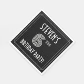 6th Birthday Party:アールデコスタイル+名前をカスタムする スタンダードランチョンナプキン (角)