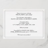 6th Birthday Party:アールデコ「6」と名前 箔招待状 (裏面)