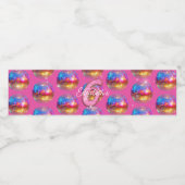 6th Birthday Party Gold Pink Glitter Disco Ball ペットボトルラベル (シングルラベル)