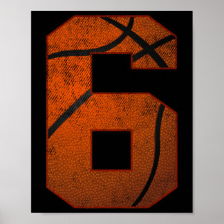 6th Birthday Party Six 6 Year Old Bysketbyll Bday  ポスター