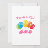 6th birthday photo collage number 6女の子 招待状 (裏面)