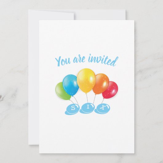 6th birthday photo collage number 6 Boy 招待状 (裏面)