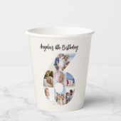 6th Birthday Photo Collage Number 6 Paper Cups 紙コップ (正面)