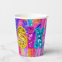 6th Birthday Rainbow 紙コップ