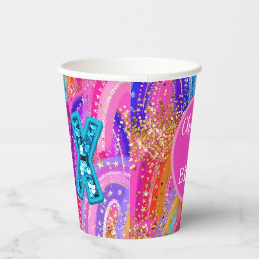 6th Birthday Rainbow 紙コップ (右)