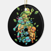 6th Birthday Sea Turtle Tortoise Theme Party 6 Yea セラミックオーナメント (左)