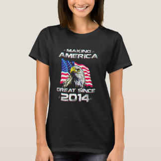 6th Birthday Usa Flag Making America Great Since 2 Tシャツ