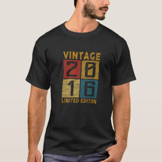 6Th Birthday Vintage 2016 Born In 2016 6 Yrs Old B Tシャツ