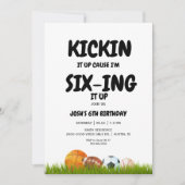 6th Boy's Kickin it Up Birthday Party Invitation 招待状 (正面)