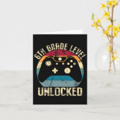 6th Grade Level Unlocked Back To School First Day  カード (黄色い花)