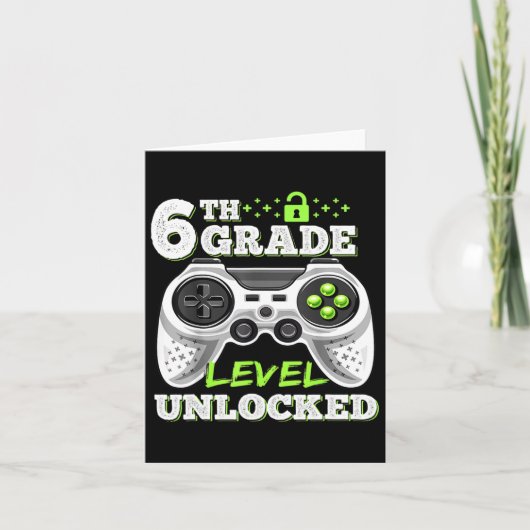 6th Grade Level Unlocked Video Game Back To School カード (正面)