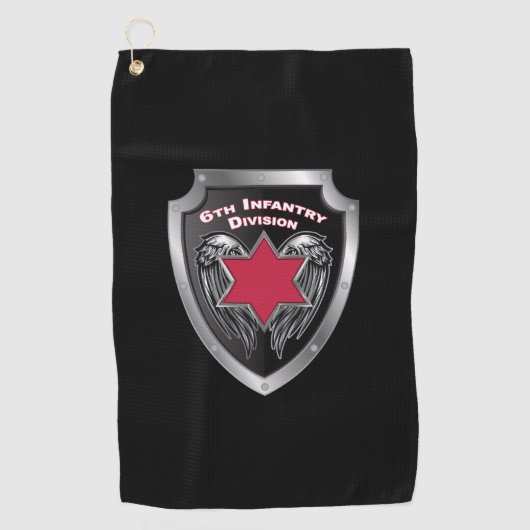 6th Infantry Division “Sight Seein' Sixth” シールド ゴルフタオル (正面)