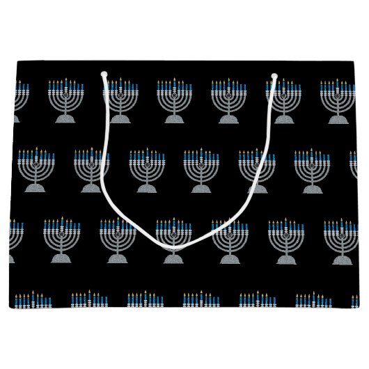 6th Night ofハヌカーグリッターラージ抱き枕 ラージペーパーバッグ (正面)