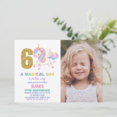 6th Rainbow Unicorn誕生日招待状w photo 招待状 (スタンド正面)