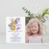 6th Rainbow Unicorn誕生日招待状w photo 招待状 (スタンド正面)