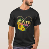 6th sixth Grade Floral Heart Back To School Teache Tシャツ (正面)