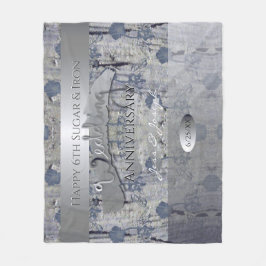 6th Sugar & Iron 結婚's Anniversaryフリースブランケット フリースブランケット